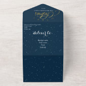 Drievoudig kerstwenskaart all in one uitnodiging (Buitenkant)