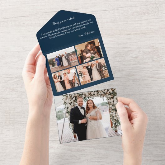 Drievoudig kerstwenskaart all in one uitnodiging (Afscheurbaar)