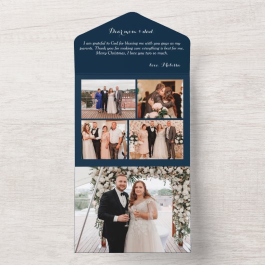 Drievoudig kerstwenskaart all in one uitnodiging (Binnen)