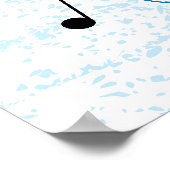 drievoudig kloon Blauw scrollwork sol note key pos Poster (Hoek)