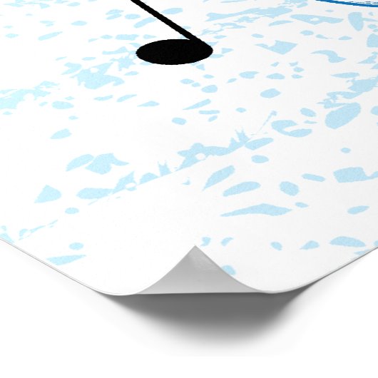 drievoudig kloon Blauw scrollwork sol note key pos Poster (Hoek)