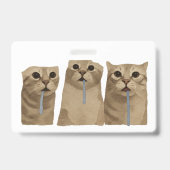 Drievoudig Kwijlende Dwaze Katten Meme Badge (Voorzijde)