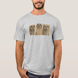 Drievoudig Kwijlende Dwaze Katten Meme T-shirt