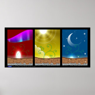 Drievoudig landschap poster