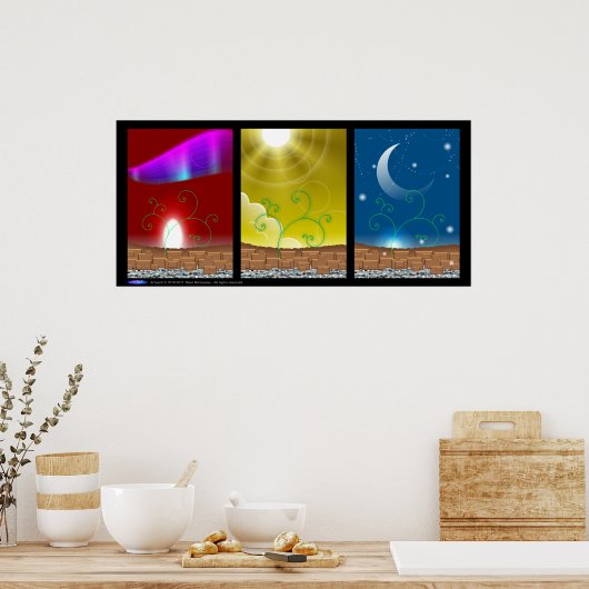 Drievoudig landschap poster (Keuken)