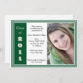 Drievoudig Lijst Afstuderen (groen en wit) Kaart (Voorkant / Achterkant)