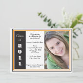 Drievoudig Lijst Afstuderen (zwart en oranje) Kaart (Staand voorkant)