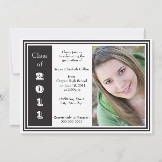 Drievoudig Lijst Afstuderen (zwart-wit) Kaart (Voorkant)