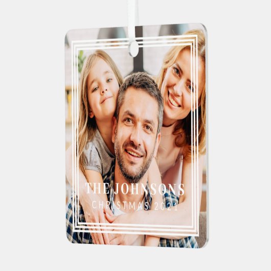 Drievoudig Lijst Moderne Grafische Familie Foto Ho Metalen Ornament (Voorkant links)