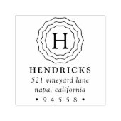 Drievoudig Lijst Monogram retouradres Zelfinktende Stempel (Design)