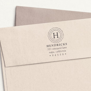 Drievoudig Lijst Monogram retouradres Zelfinktende Stempel