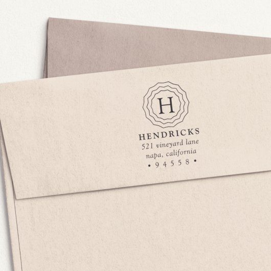 Drievoudig Lijst Monogram retouradres Zelfinktende Stempel