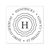 Drievoudig Lijst Monogram Rondretouradres Zelfinktende Stempel (Design)