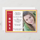 Drievoudig Lijsten Afstuderen (rood en goud) Kaart (Voorkant / Achterkant)