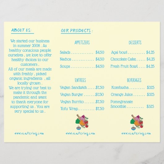 Drievoudig menu Restaurant Brochure met Coupon