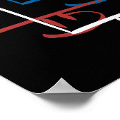 Drievoudig minimalisme rode witte blauwe computers poster (Hoek)