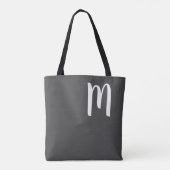drievoudig muzieknoot monogram met naam tas (Achterkant)