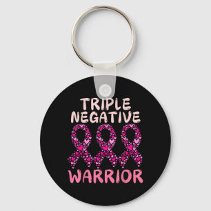 Drievoudig Negatieve oorlogsterlint Breast Cancer Sleutelhanger