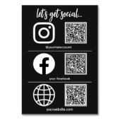 Drievoudig pictogram en QR-code Business Social Me Kaart (Voorkant)