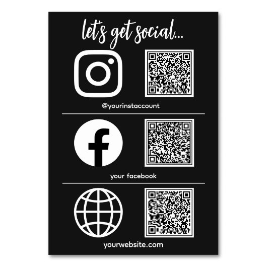 Drievoudig pictogram en QR-code Business Social Me Kaart (Voorkant)