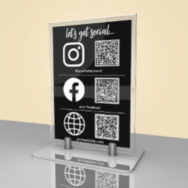 Drievoudig pictogram en QR-code Business Social Me Kaart
