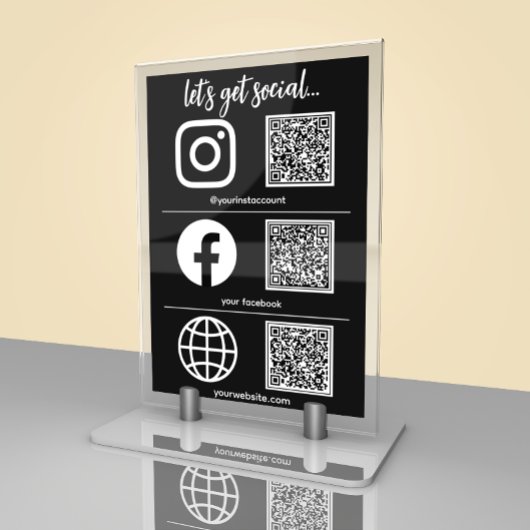 Drievoudig pictogram en QR-code Business Social Me Kaart
