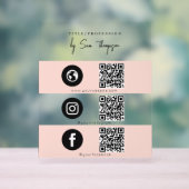 Drievoudig pictogram & QR Code Business Social Med Acryl Bord (Neutraal)