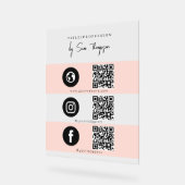 Drievoudig pictogram & QR Code Business Social Med Acryl Bord (Hoek)