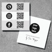 Drievoudig pictogram & QR Code Business Social Med Contactkaartje