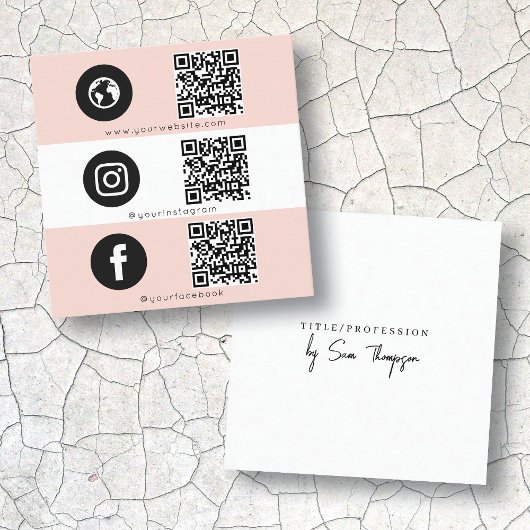 Drievoudig pictogram & QR Code Business Social Med Contactkaartje