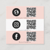 Drievoudig pictogram & QR Code Business Social Med Contactkaartje (Voorkant)