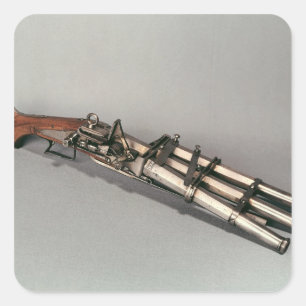 Drievoudig pistool vierkante sticker