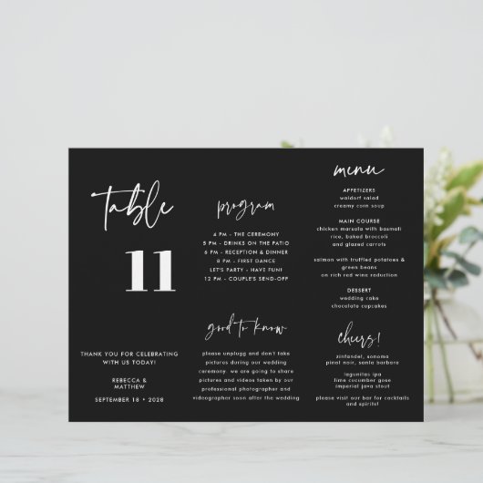 Drievoudig programma van het moderne Black Wedding (Staand voorkant)