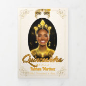 Drievoudig Quinceañera-programma Drieluik Wenskaart (Cover)