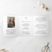 Drievoudig Religieus Maagd Mary katholieke begrafe Drieluik Kaart (Binnen)