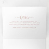 Drievoudig roos Gold-briefje Vouw het huwelijk van Drieluik Uitnodiging (Binnenzijde eerst)