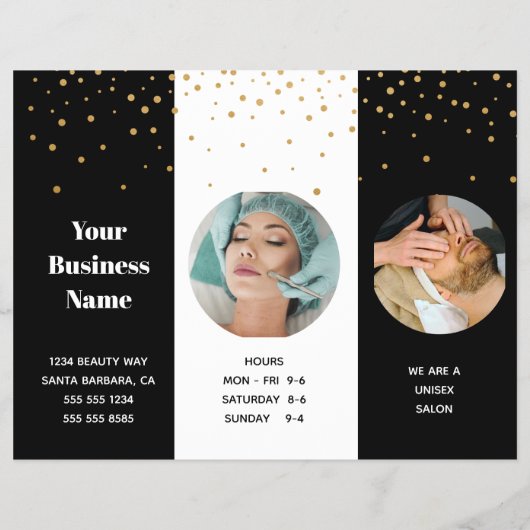 Drievoudig Salon Spa Professional Price List Flyer (Achterkant)