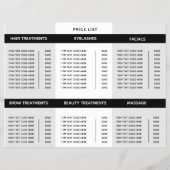 Drievoudig Salon Spa Professional Price List Flyer (Voorkant)