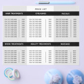Drievoudig Salon Spa Professional Price List Flyer (Enkel)