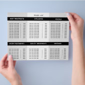 Drievoudig Salon Spa Professional Price List Flyer (Hand)