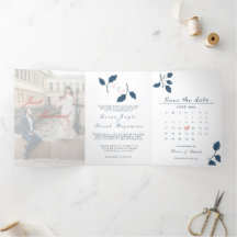 Drievoudig schrijven Vold Wedding Uitnodiging