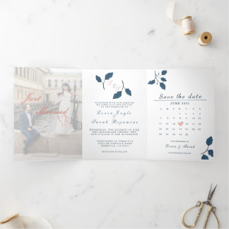 Drievoudig schrijven Vold Wedding Uitnodiging