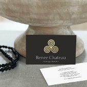 Drievoudig Spiral of Celtic Trisaking Symbol Visitekaartje