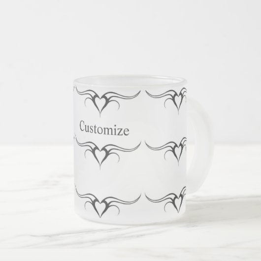 drievoudig stammenhoofdje matglas koffiemok (Voorkant rechts)