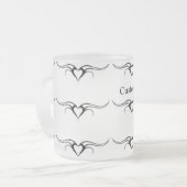 drievoudig stammenhoofdje matglas koffiemok (Voorkant links)