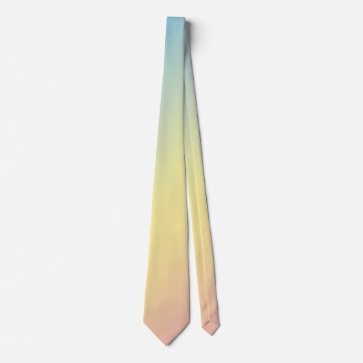 Drievoudig verloop in pastblauw, geel en roze stropdas (Voorkant)
