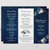 Drievoudig weddenschap tussen Navy Blue Blush Roos (Voorkant / Achterkant)