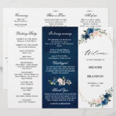 Drievoudig weddenschap tussen Navy Blue Blush Roos (Voorkant / Achterkant)
