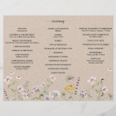 Drievoudig weddenschapsprogramma voor wilde bloeme flyer (Achterkant)