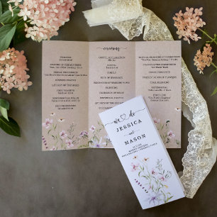 Drievoudig weddenschapsprogramma voor wilde bloeme flyer